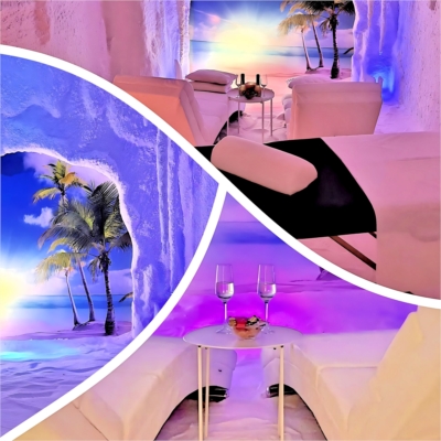 PACK. SESIÓN DE HALOTERAPIA PARA DOS PERSONAS,  ESPECIAL MASAJE DUO, COPA DE CAVA Y BOMBONES | PRECIO 140 €, 80 minutos. Mímate en pareja en tu SPA DE SAL en Villalba, con un masaje relajante mientras respiráis Sal. SALT ROOM GUADALAJARA.jpg